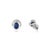 Vintage Style 1.27 Ct Blue Sapphire & Diamond Stud Earrings in 14k White Gold For Sale In New York - Image 6 of 16