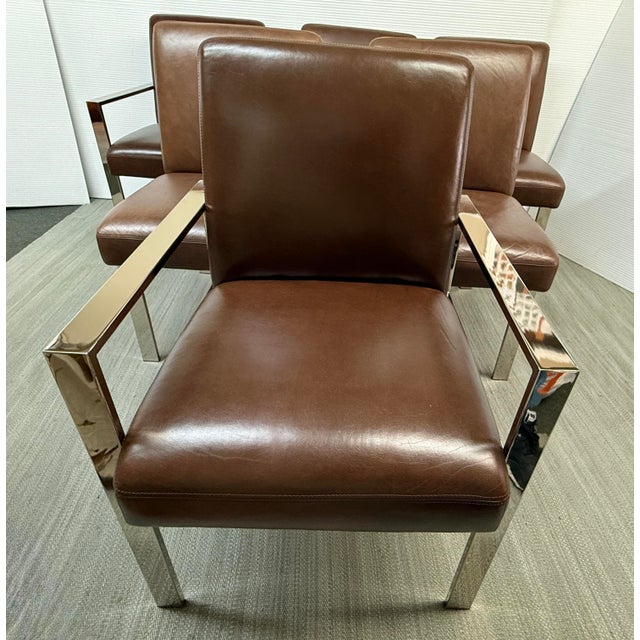 Brown Williams Sonoma Home Mercer Dining Chairs, Set of Six For Sale - Image 8 of 16