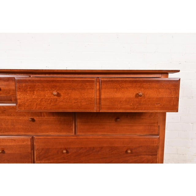 Wood Thomasville Arts & Crafts Shaker Cherry Wood Dresser or Credenza For Sale - Image 7 of 13