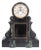 French Black Sand Green Marble Mantel Clock For Sale