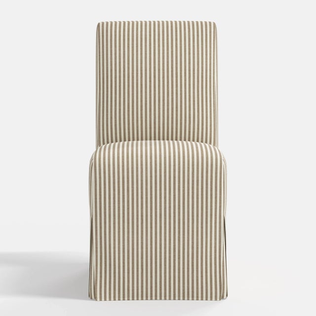 Cloth & Company Stoffer Home x Cloth & Company Lindy Slipcover Dining Chair in Jane Stripe Burlap For Sale - Image 4 of 6