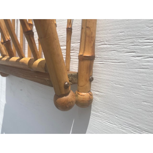 Brown 1950s Rattan Wall Shelf, Magazine Rack For Sale - Image 8 of 12