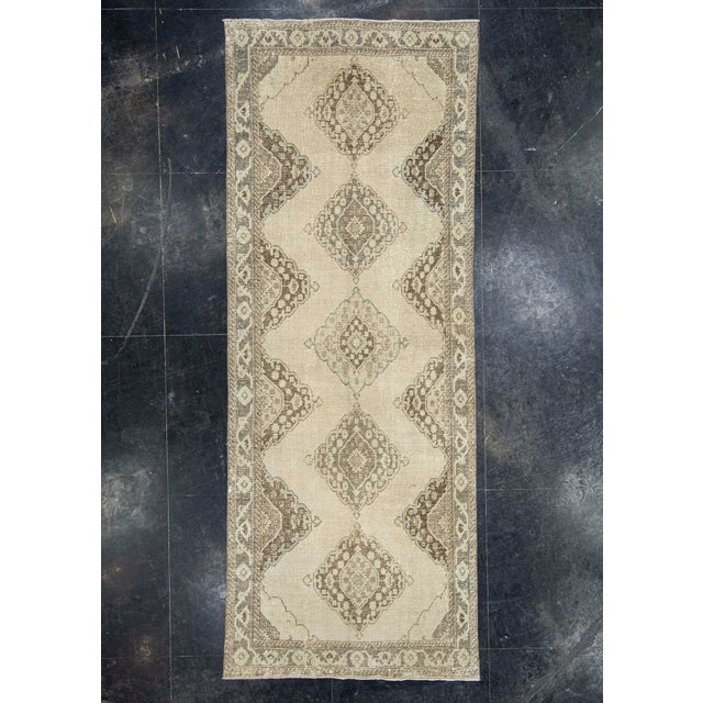 Brown Turkish Vintage Rug 4'8" x 12'3" #21396 For Sale - Image 8 of 8