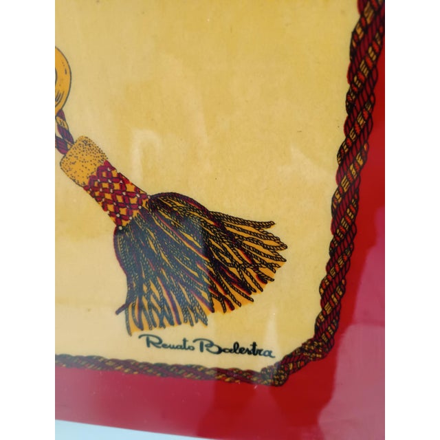 Postmodern Print on Wooden Tile Panel by Renato Balestra, Italy, 1980s For Sale - Image 11 of 14