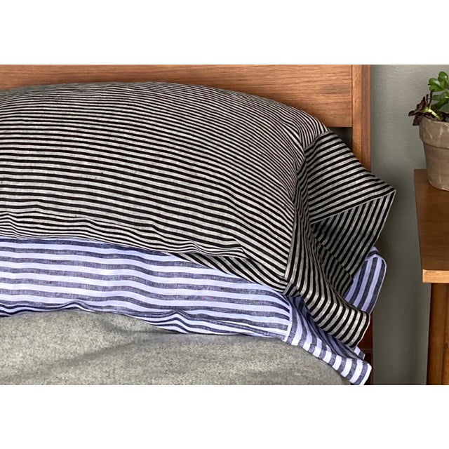 Contemporary Plum Textiles Baltic Black Linen For Sale - Image 3 of 3