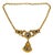 Henry Perichon Gilded Bronze Chain Necklace With Jeweled Cabochons For Sale