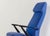 Vintage Italian Blue Armchair in Wood and Fabric, 1950s For Sale - Image 4 of 5