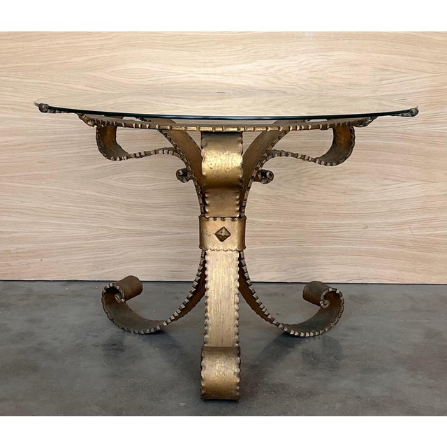Mid 20th Century Hollywood Regency Gilt French Iron Cocktail Table For Sale - Image 18 of 18