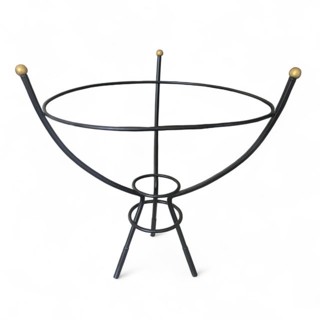 Black Mid Century Modern Metal Planter Holder For Sale - Image 4 of 8