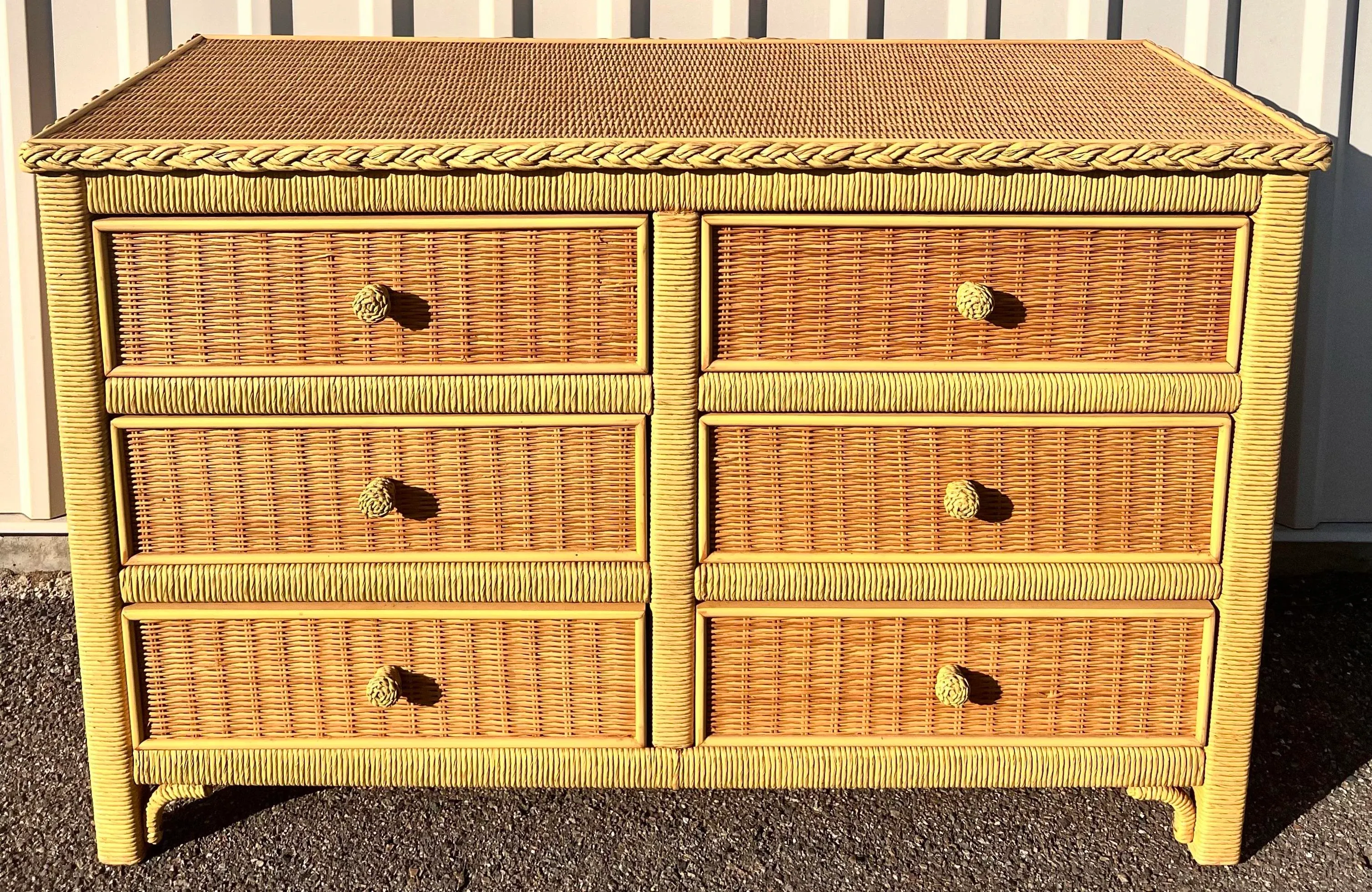 Henry Link for Lexington 6 Drawer Dresser in Natural Wicker With