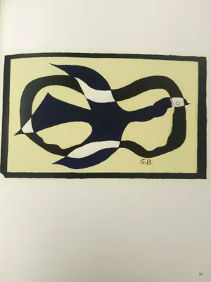 1963 Braque Lithograph P93, L’oiseau Traversant Le Nuage