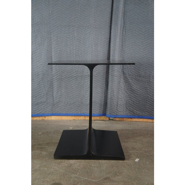 Wood Restoration Hardware I-Beam Rectangular Oak Modern Dining Conference Table 72" For Sale - Image 7 of 14