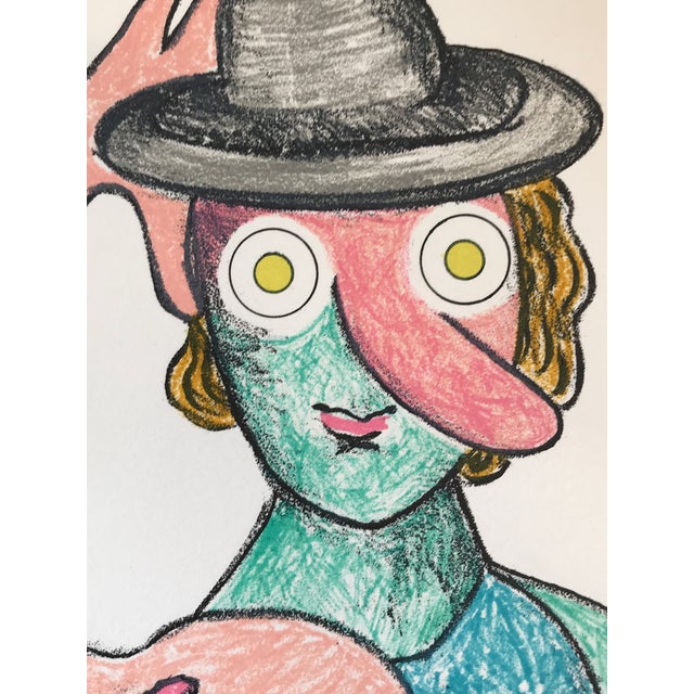 Mid-Century Modern Enrico Baj, La Femme Au Chapeau, 1971, Lithograph For Sale - Image 3 of 5