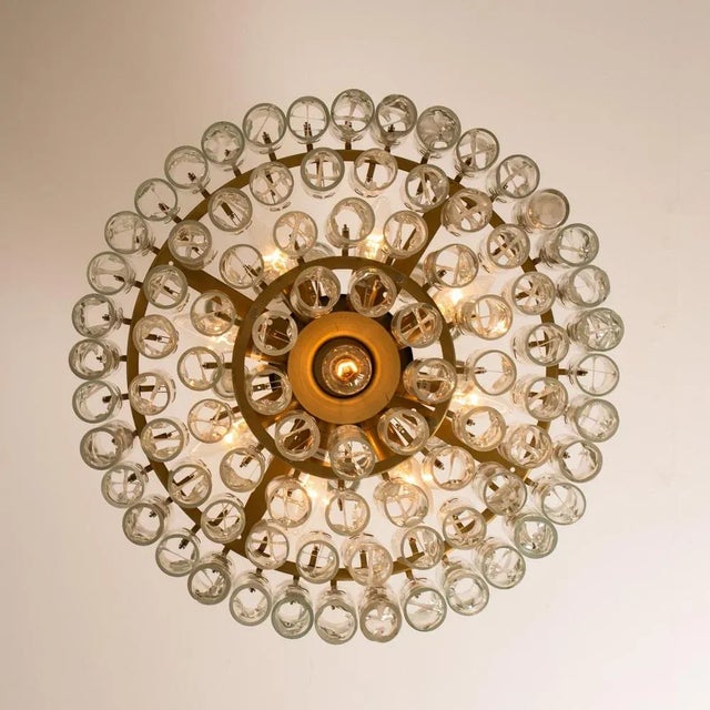Glass and Brass Chandelier from Doria, 1960 For Sale - Image 9 of 18