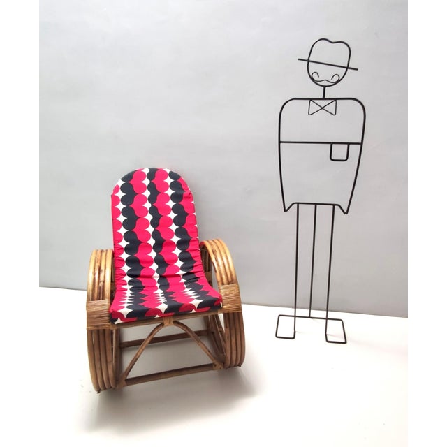 Postmodern Vintage Bamboo Rocking Chair, 1970s For Sale - Image 3 of 11