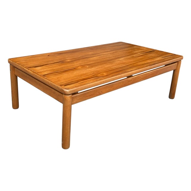 Wood Vintage Danish Modern Solid Wood Coffee Table For Sale - Image 7 of 12