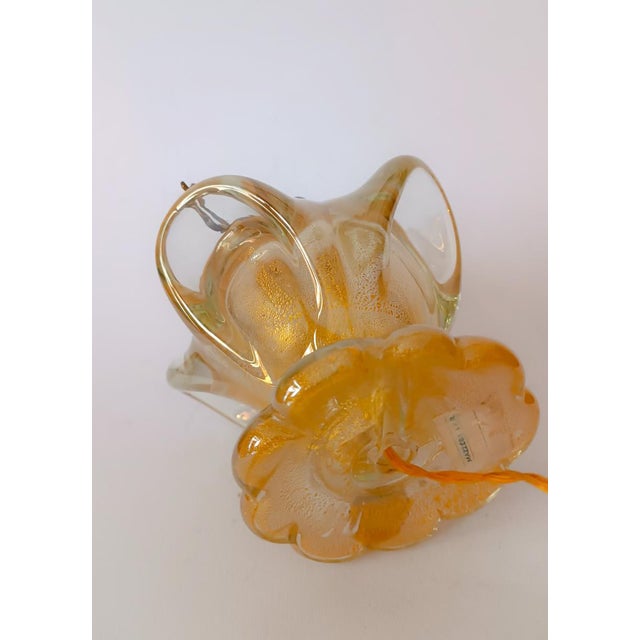 1960s Gold Leaf Table Lamp in Murano Glass by Mazzega For Sale - Image 5 of 9