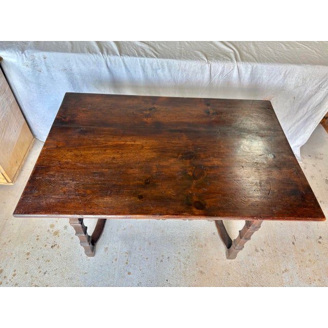 Late 19th Century French Pine Trestle Side Table For Sale - Image 12 of 13