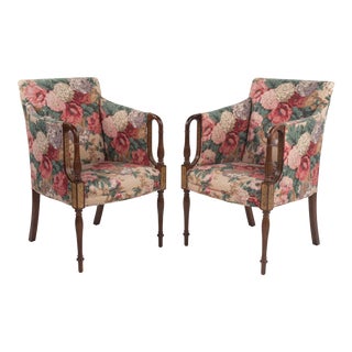 Southward Reproductions Hickory North Carolina Sheraton Club Chairs Armchairs - a Pair For Sale