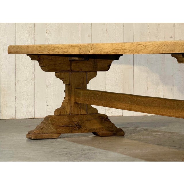 Wood Large French Oak Farmhouse Dining Table, 1920 For Sale - Image 7 of 18