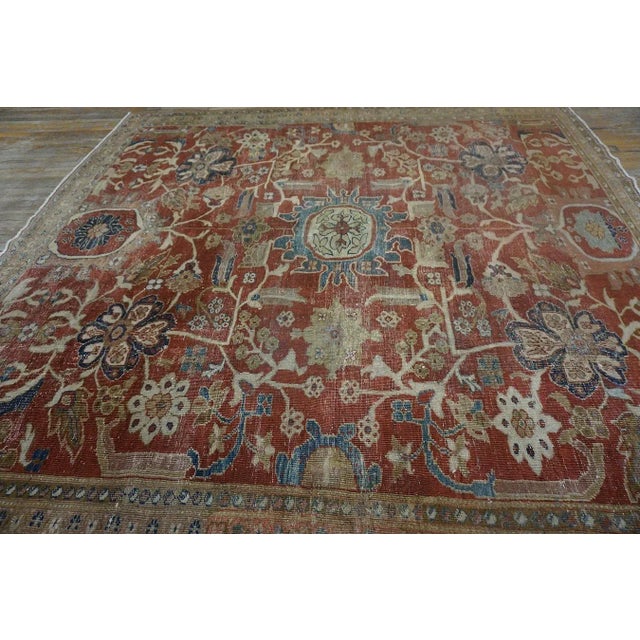Textile 19th Century Persian Ziegler Sultanabad Carpet ( 8'10" x 9'4" - 269 x 284 ) For Sale - Image 7 of 12