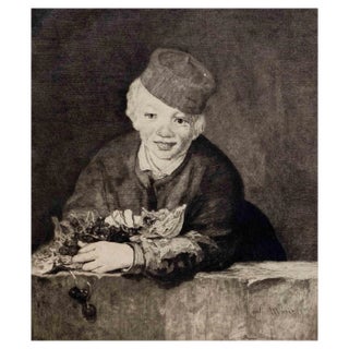 H. Berengier After Manet, Boy with Cherries, Etching, Early 20th Century For Sale