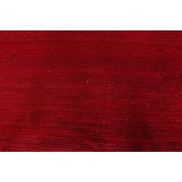 1940s Doris Leslie Blau Vintage French Art Deco Geometric Crimson Hand-Knotted Runner For Sale - Image 5 of 7