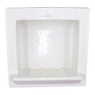 Vintage White Fairfacts Co. Porcelain Bathroom Soap Dish For Sale