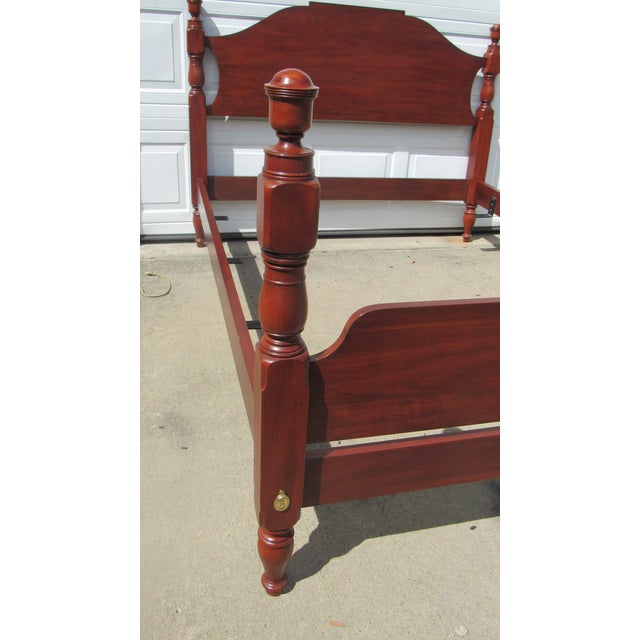 Item: Henkel Harris Queen Bed Details: Cherry Great Designer Look/Quality Piece Poster Queen Size Signed Henkel Harris...