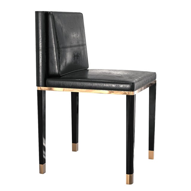 Not Yet Made - Made To Order "Sabbia" Chair With Bronze and Tailor Made Leather For Sale - Image 5 of 12