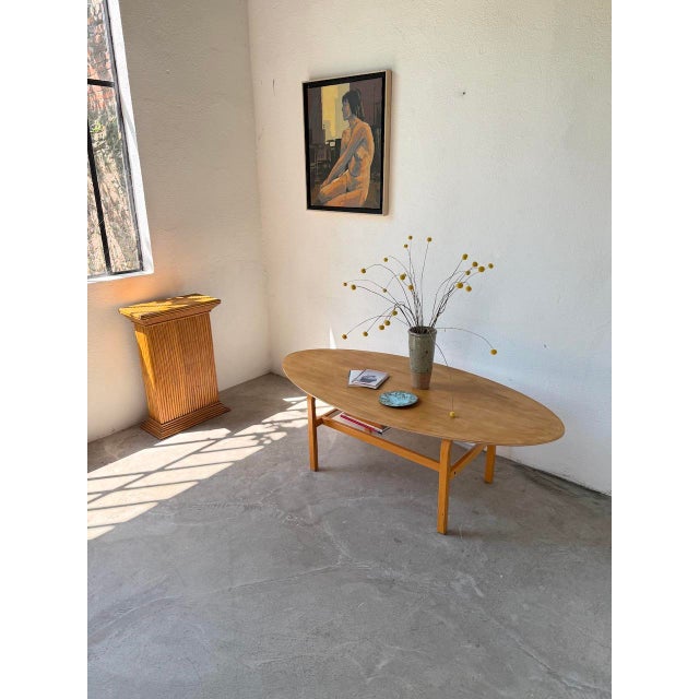 Ikea Oval Coffee Table Beech by Aalto for Ikea, 1980 For Sale - Image 4 of 18