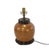 A red vintage ceramic table lamp with a unique brown and gold speckled glaze. This lamp has a retro style, with a...