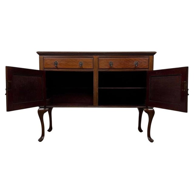Antique Edwardian English Mahogany Sideboard, 1890s For Sale - Image 3 of 13