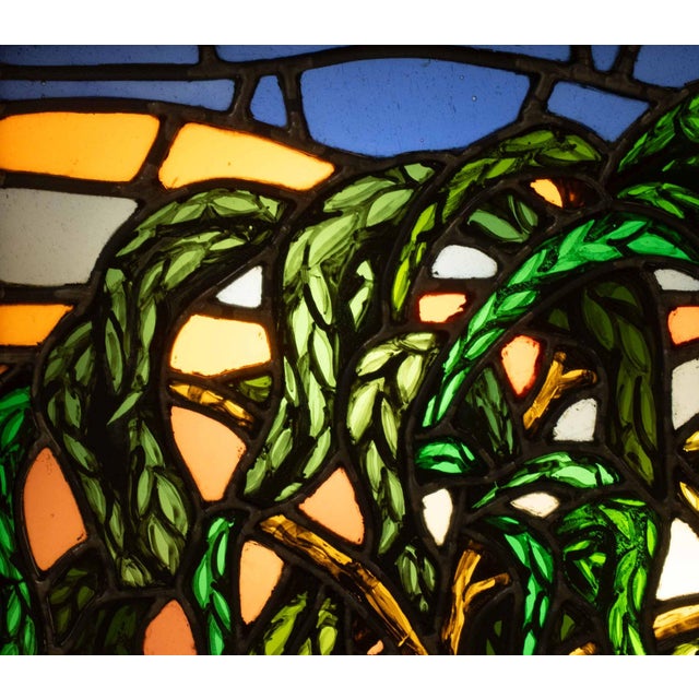 Late 20th Century Modern Landscape Electrified Stained Glass Panel For Sale - Image 5 of 11