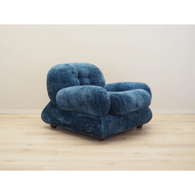 Italian Blue Armchair, 1970s For Sale - Image 9 of 14