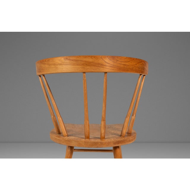 Mid-Century Modern Shaker Side Spindle Chair in Solid Oak After George Nakashima for Knoll, Usa, C. 1960s For Sale - Image 10 of 18