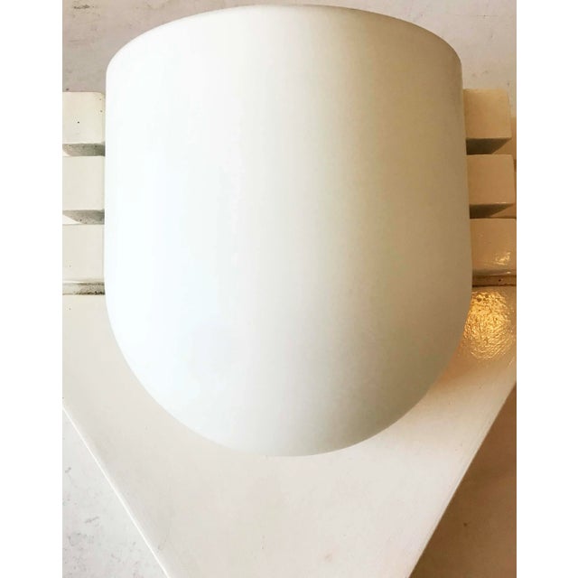 Superb Sconce By Atelier Sedap, Plaster Frame aopaline shade. 1 light 60 watt Max US Rewired and in Working Condition Have...