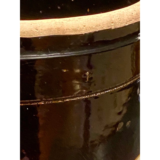 Mid 19th Century Antique 6-Gallon Two-Toned Salt-Glazed Crock For Sale - Image 10 of 13