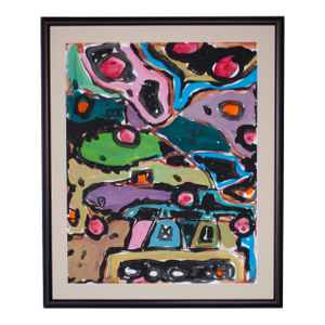 1980s Original Abstract Expressionist Oil Painting Modern Art New York "Noah's Ark" by Jay Milder,