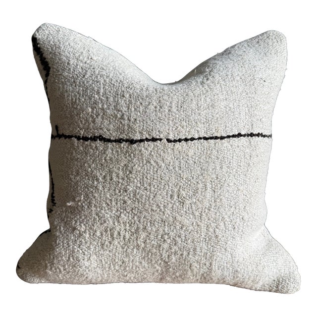 Vintage Rug Pillow Cover With Original Seams For Sale