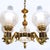 Vintage Empire Victorian French 5-Arm Brass Lion Head Chandelier with Etched Globes and Crystal Glass, 1950s For Sale - Image 13 of 17