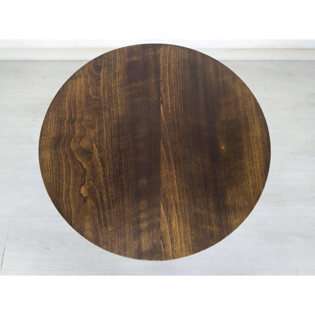 Brown Brutalist Pedestalist Side Table by Charles Dudouyt, 1940s For Sale - Image 8 of 14