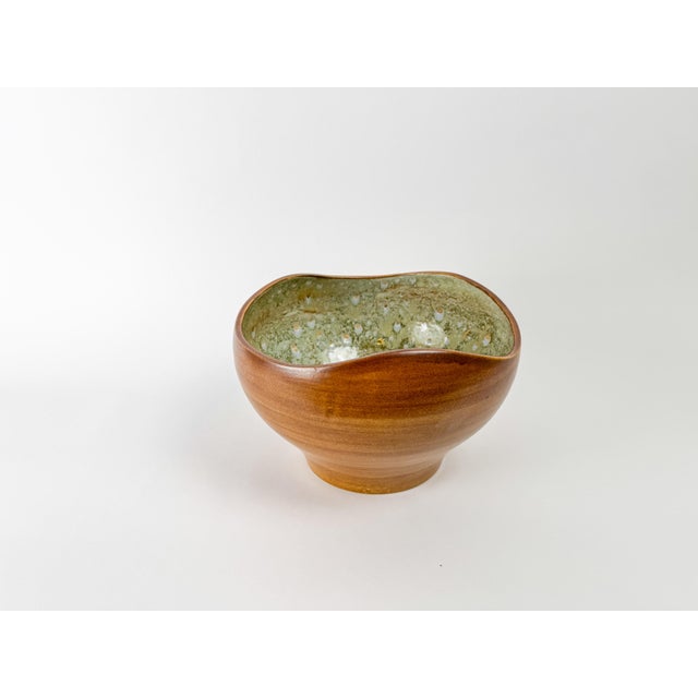 Contemporary Large French Crystalline Glaze Art Pottery Bowl Attributed to Pierrefonds, Signed For Sale - Image 3 of 12