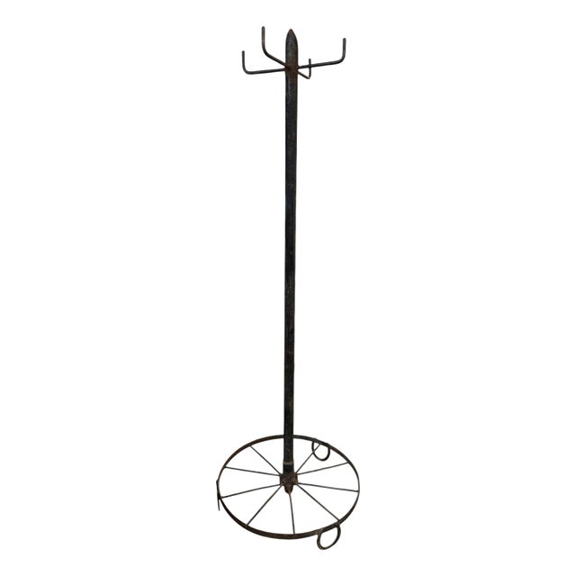 1950s American Country Wrought Iron Coat Rack For Sale