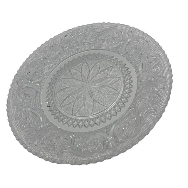 Transparent Vintage Westmoreland Crystal Princess Feather Pattern Salad Plate 8" For Sale - Image 8 of 9