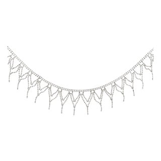 Gold Necklace Fringe Bead 14k White Dangle Drip Style For Sale