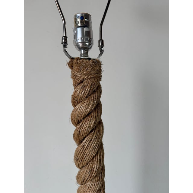 Vintage Audoux Minet Style Coastal Organic Sculptural Rope Knot Floor Lamp For Sale - Image 4 of 17