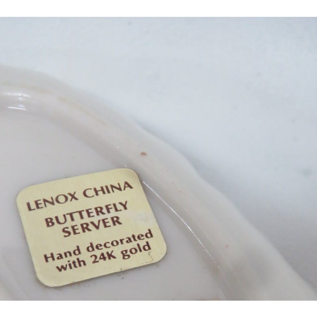 Lenox China Butterfly Shaped Server Divided Tray Ivory With 24k Gold Trim 4915b For Sale - Image 9 of 12
