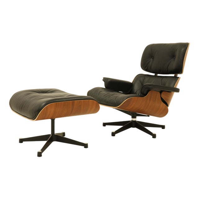 Set of Vintage Lounge Chair and Ottoman by Charles & Ray Eames for Vitra, 2000s For Sale