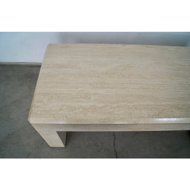 1970’s Hollywood Regency Italian Travertine Coffee Table For Sale - Image 9 of 12